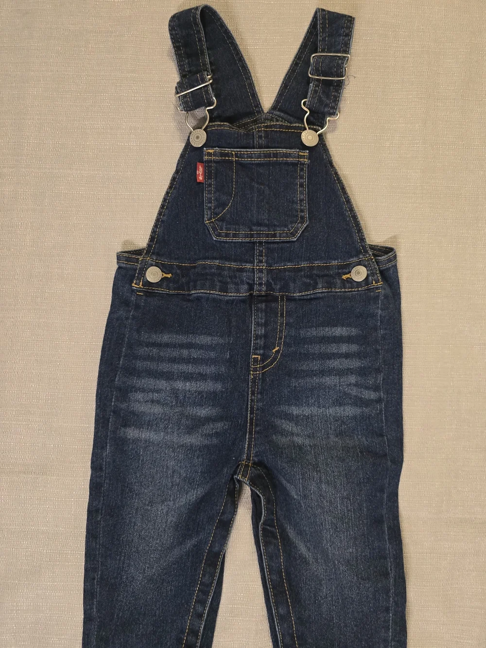 Levi's Toddler Denim Shortall Overall 18M Dark Wash Adjustable Straps